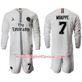 Maillot/Tenue Paris Saint-Germain MBAPPE 7 Jodan Blanc Enfant Troisieme 2018/2019 Manche Longue
